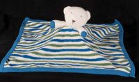 Under the Nile Blue Green White Teddy Bear Organic Plush Lovey Blanket